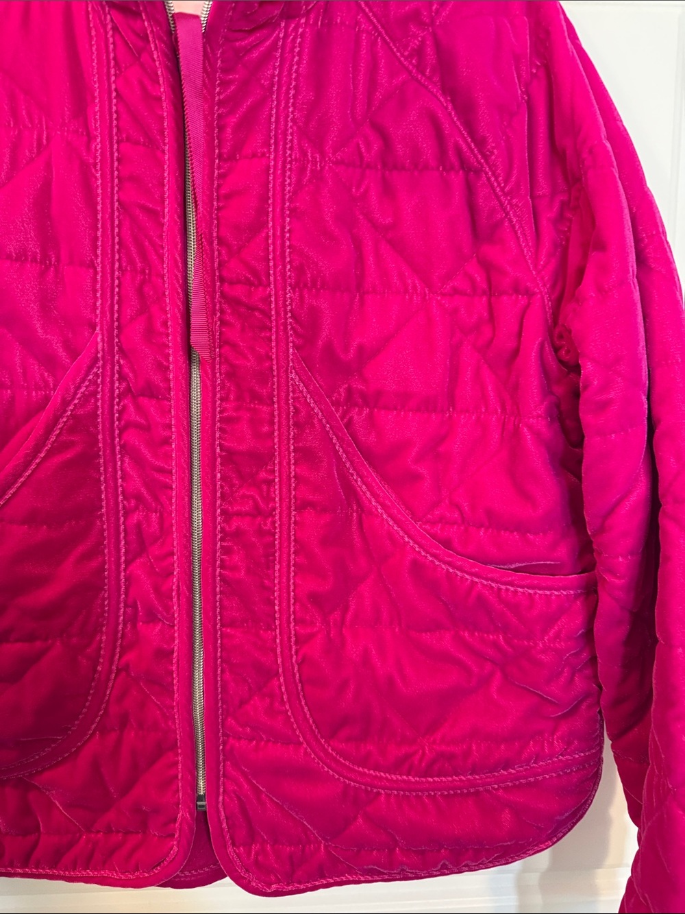 Calia Full Zip Vibrant Pink Quilted Oversized Jacket Small - Picture 5 of 7